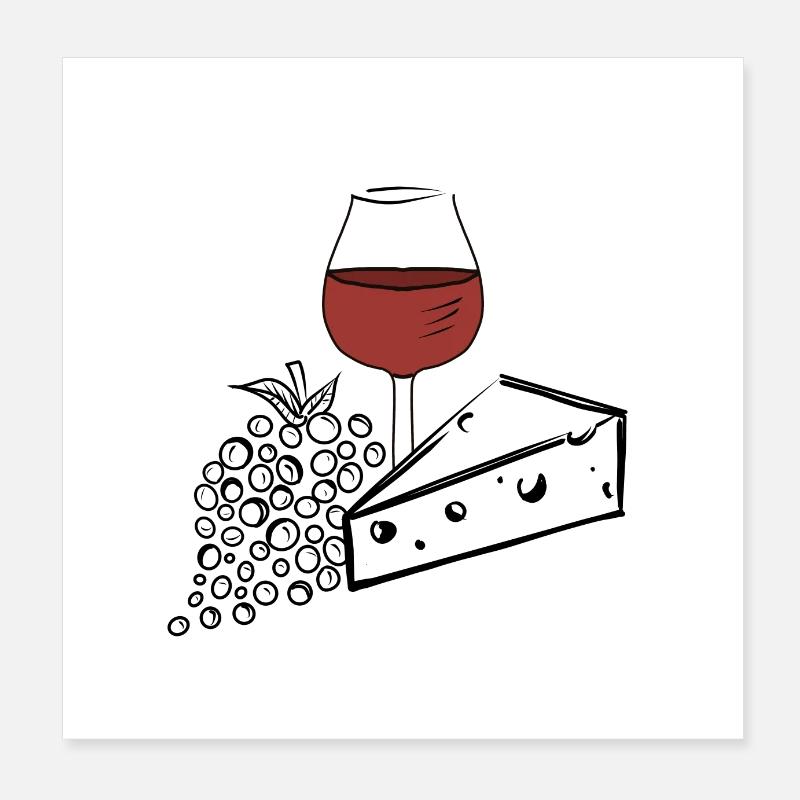 Cheese grape wine Poster 8" x 8" (20x20 cm)