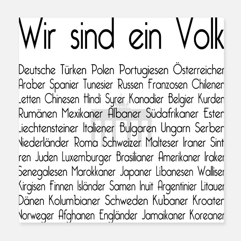 Wir sind ein Volk (black) - Poster 20x20 cm - Weiß
