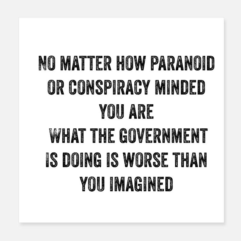 Conspiration d'État profond Poster 20 x 20 cm