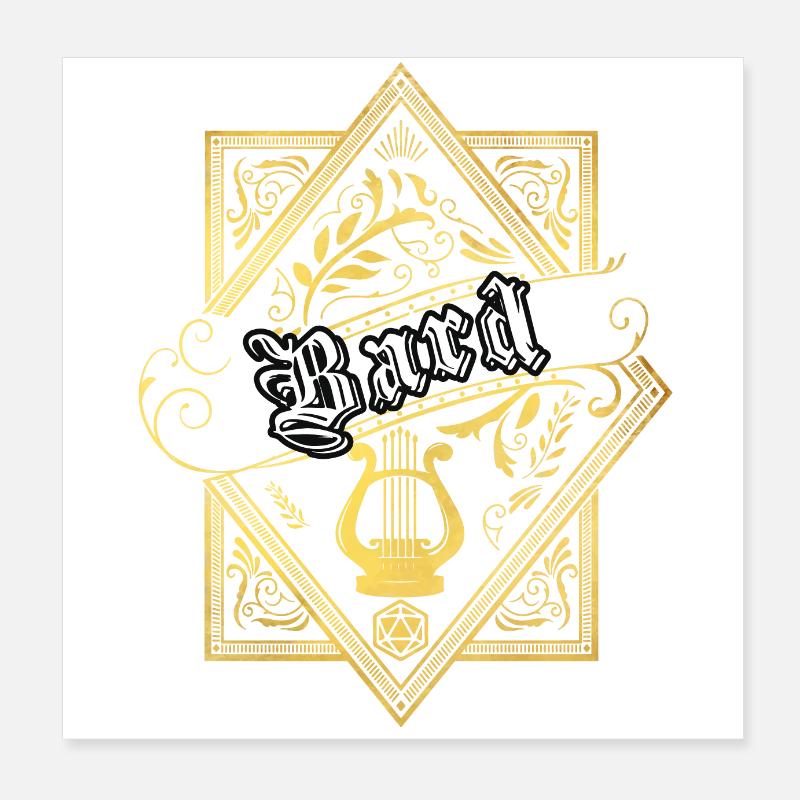 JDR Bard classes de personnages RPG Poster 20 x 20 cm