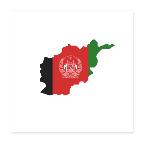 Afghan Map - Poster 8 x 8 (20x20 cm)
