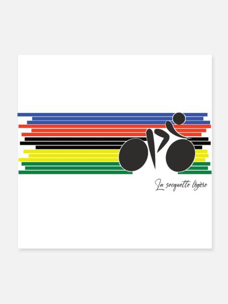Weltmeister Radfahrer - Poster 20x20 cm - Weiß