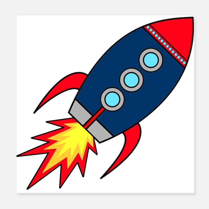 Rakete Startup * Raumschiff * Astronaut * Sterne Poster 20x20 cm