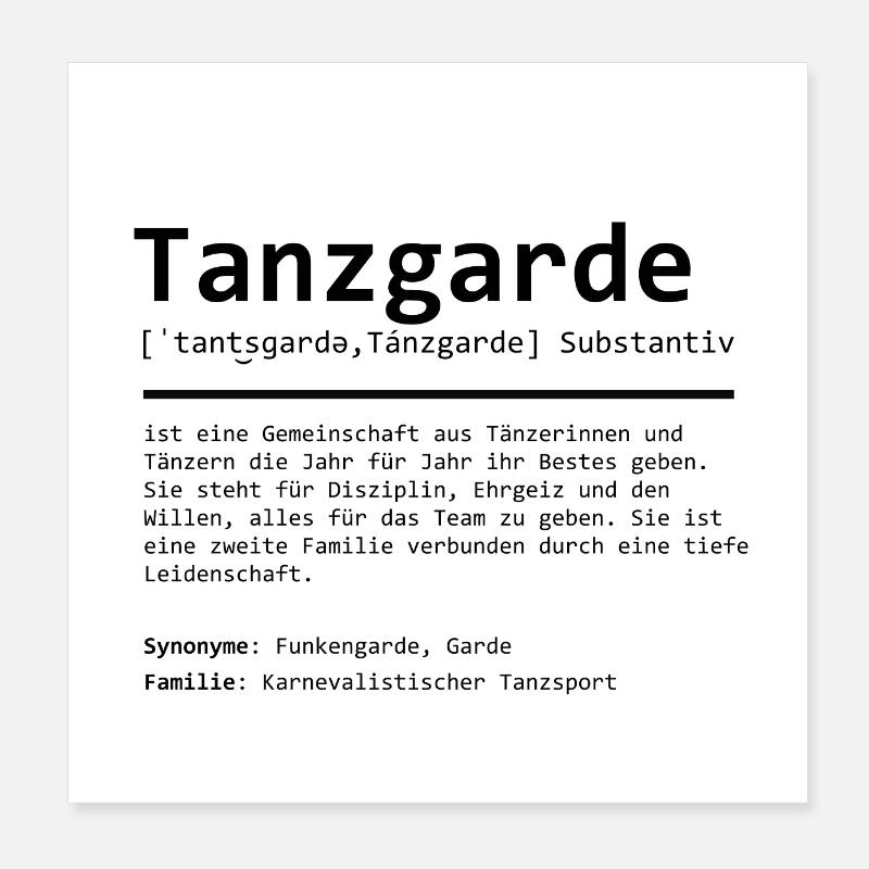 Tanzgarde | Definition | Grammatik Poster 20x20 cm