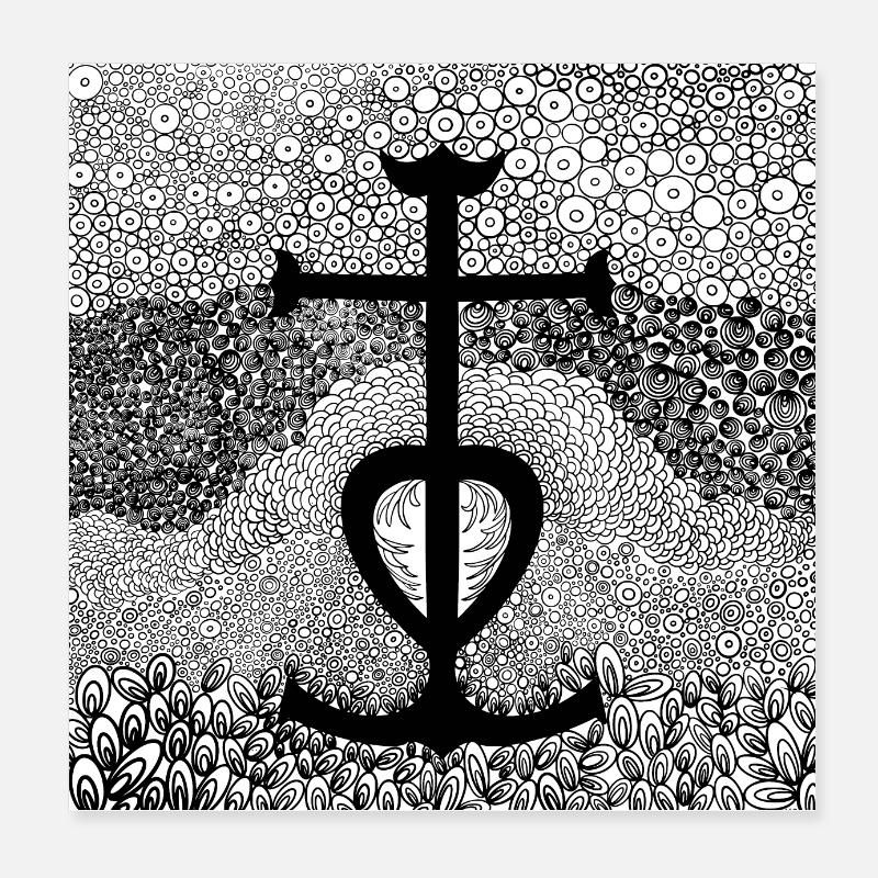 Croix De Camargue Poster 20 x 20 cm