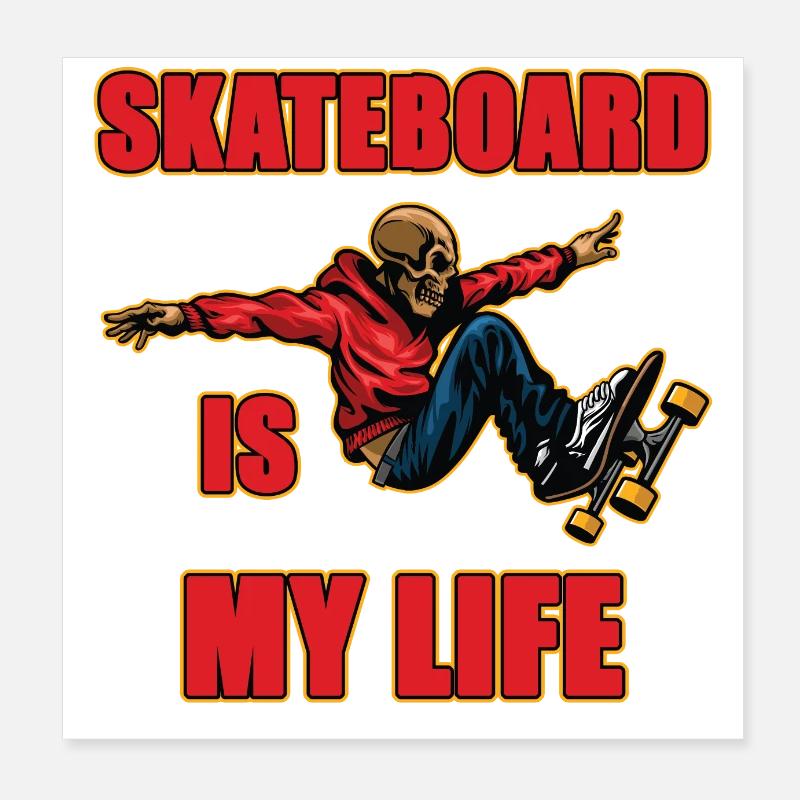 Skateboard ist mein Leben Poster 20x20 cm