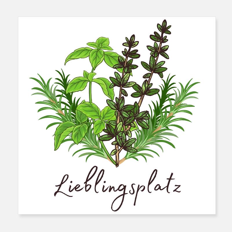 Lieblingsplatz | Wintergarten Garten Balkon Deko Poster 20x20 cm