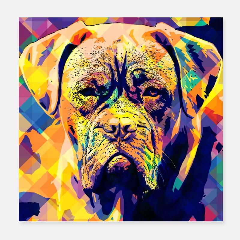 Great Dane pop art abstract poster Poster 8" x 8" (20x20 cm)