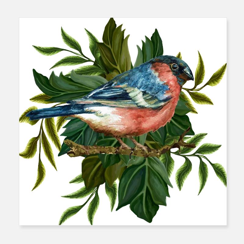 Bunter Vogel Poster 20x20 cm