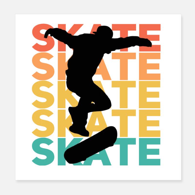 Skate Print Poster 8" x 8" (20x20 cm)