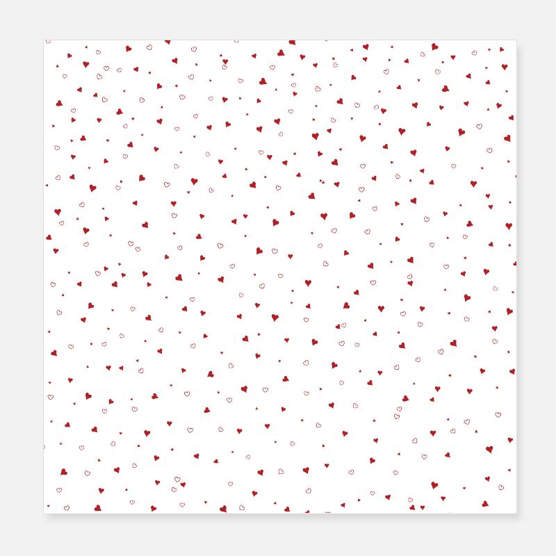 Impression de fond mignon petit coeurs motif présent Poster 20 x 20 cm