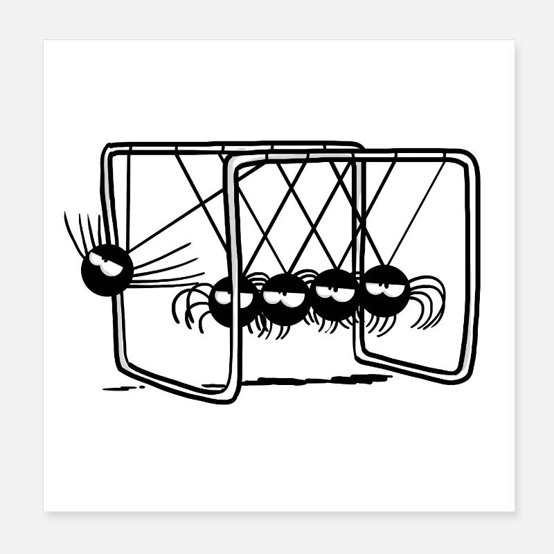 Beth die Spinne - Newtons Pendel Poster 20x20 cm