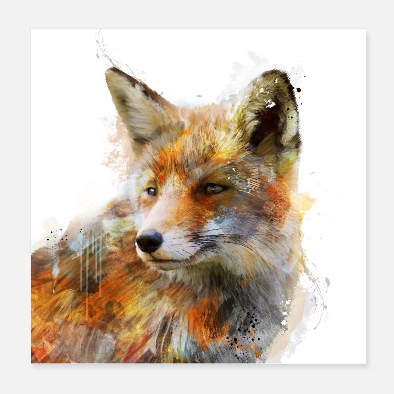 Le renard rusé Poster 20 x 20 cm
