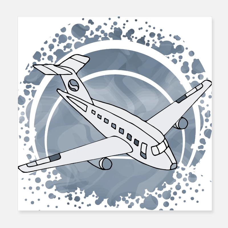Flugzeug Poster 20x20 cm