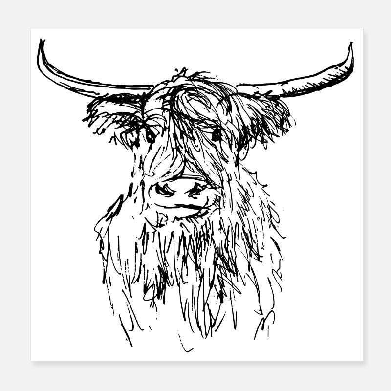 2021 01 04 scottish highlander 01 Poster 8" x 8" (20x20 cm)