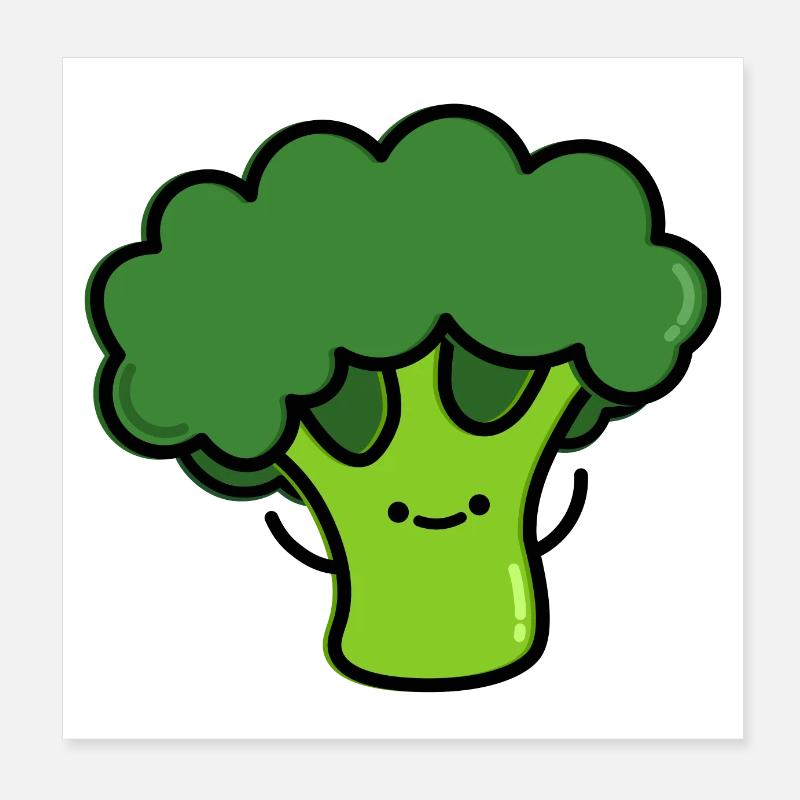 Cute Broccoli Poster 8" x 8" (20x20 cm)