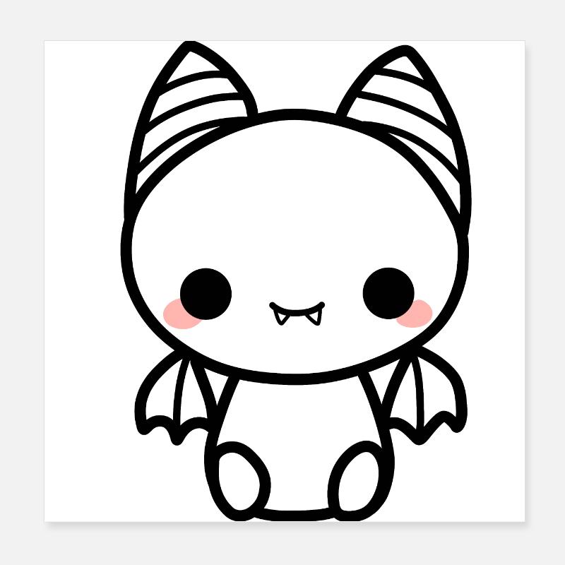 Cute bat - Poster 8" x 8" (20x20 cm) - white