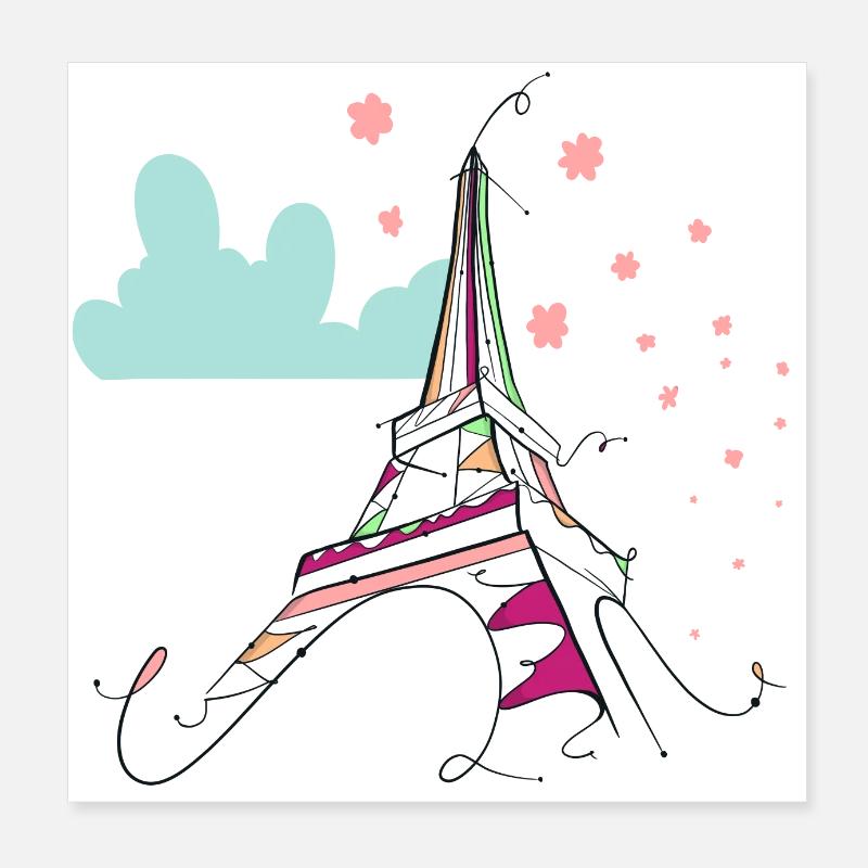 Eiffelturm Poster 20x20 cm