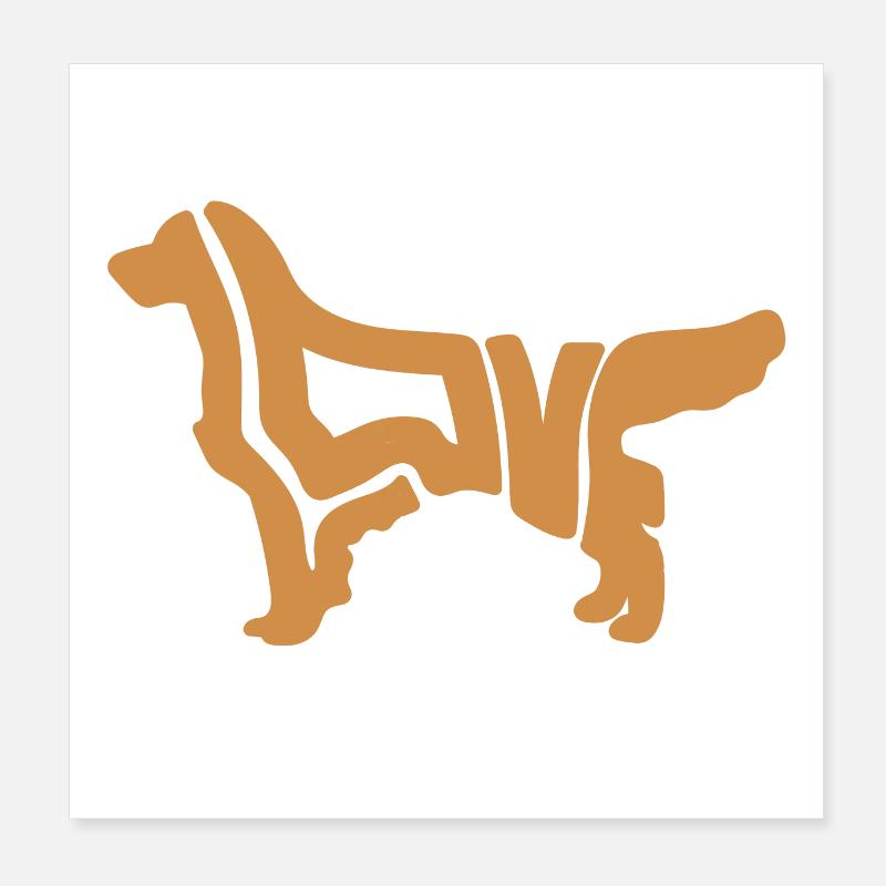 Golden Retriever Love Poster 20x20 cm