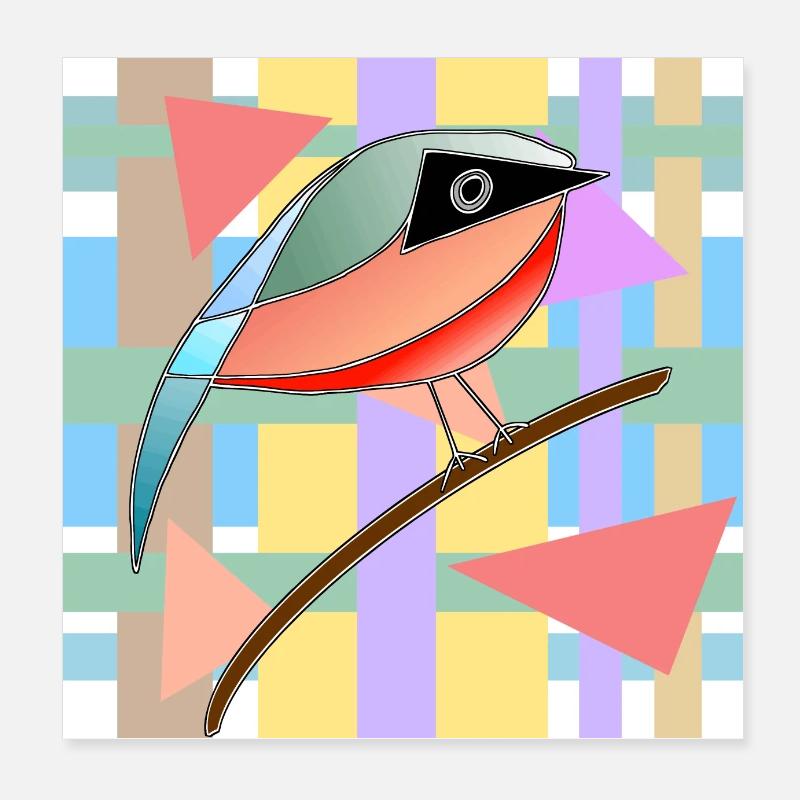 Vogel Poster 20x20 cm