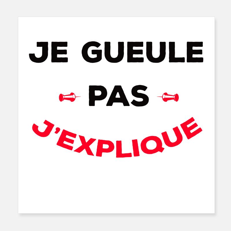 JE GUEULE PAS J'EXPLIQUE Poster 20 x 20 cm
