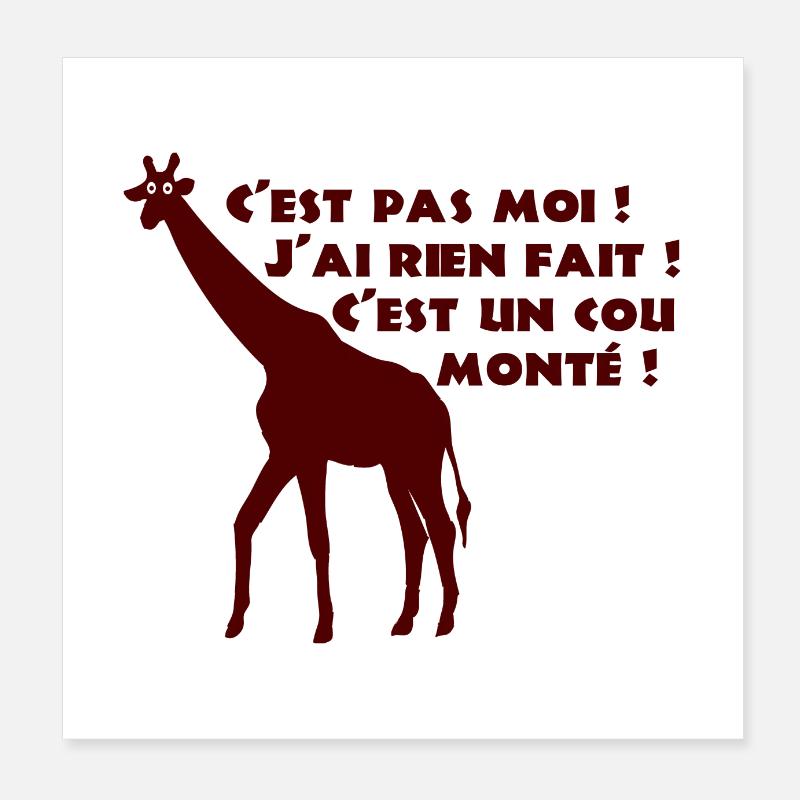 C'EST PAS MOI, J'AI RIEN FAIT, C'EST UN COU MONTÉ Poster 20 x 20 cm