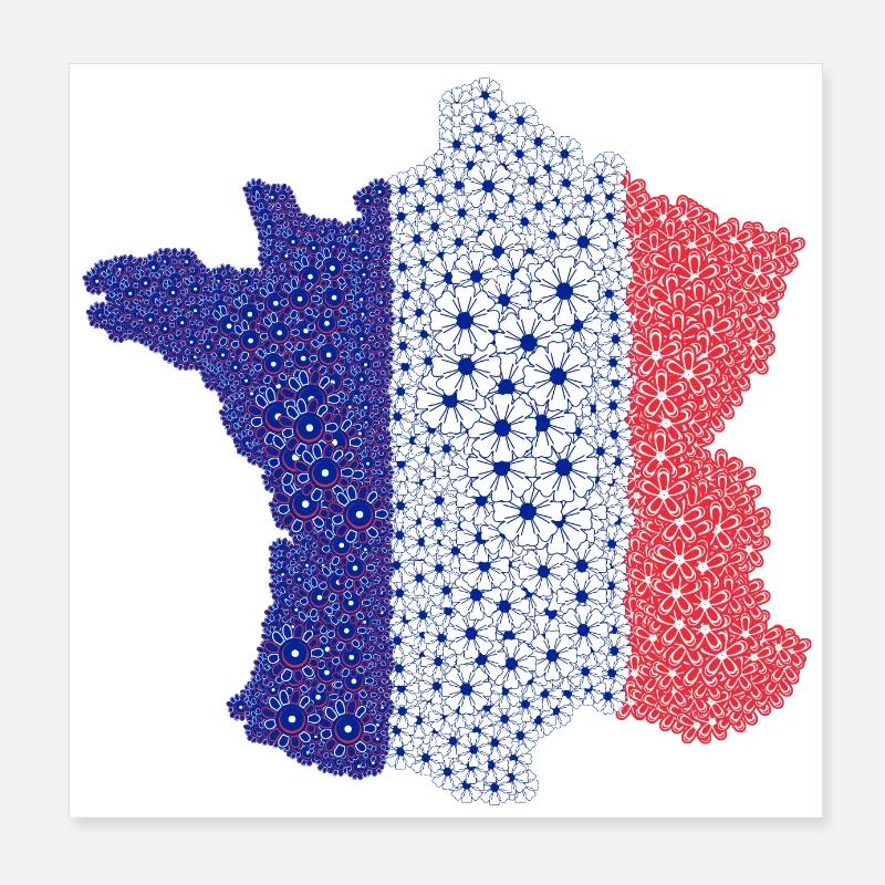 Drapeau de la France | drapeau français Poster 20 x 20 cm