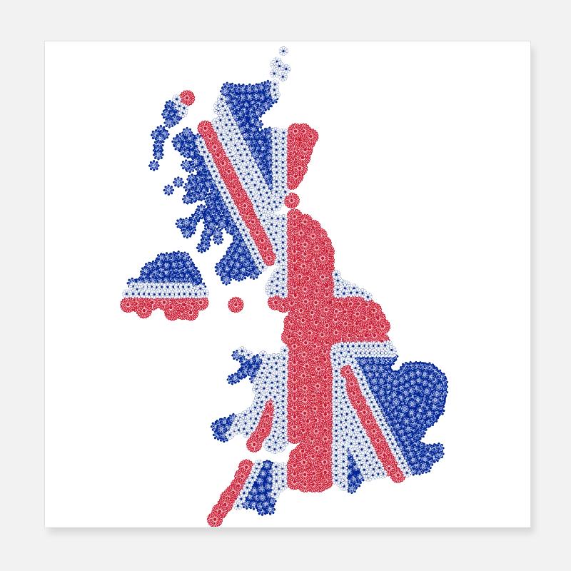 Drapeau britannique | drapeau britannique Poster 20 x 20 cm