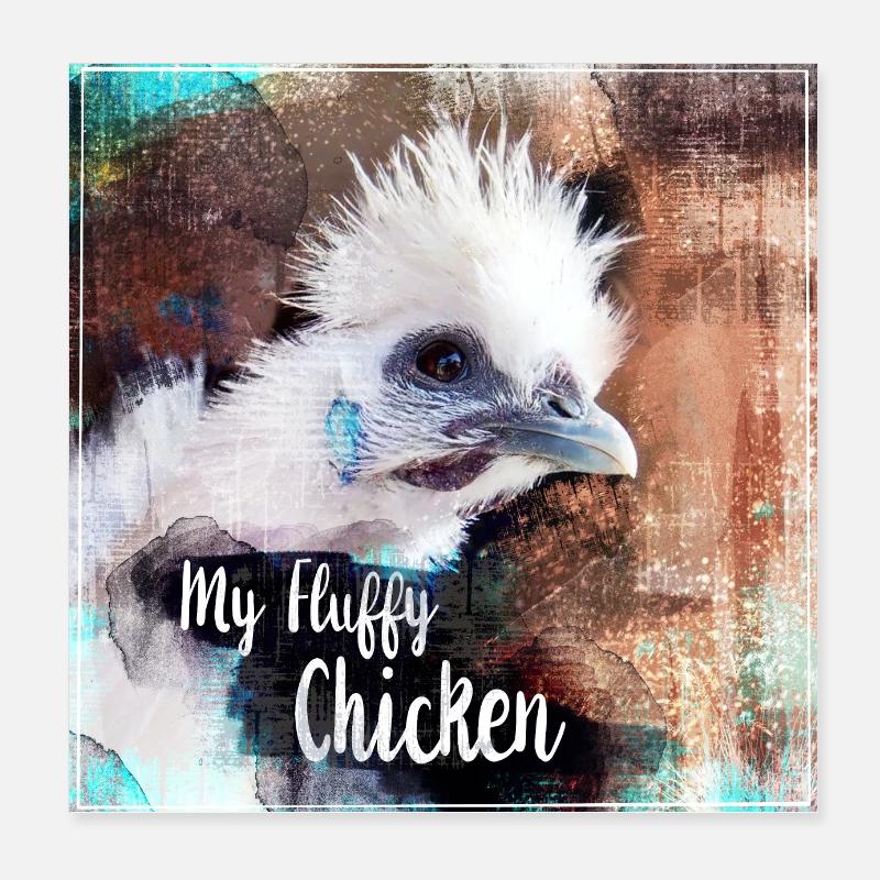 fluffy chicken Poster Poster 20x20 cm