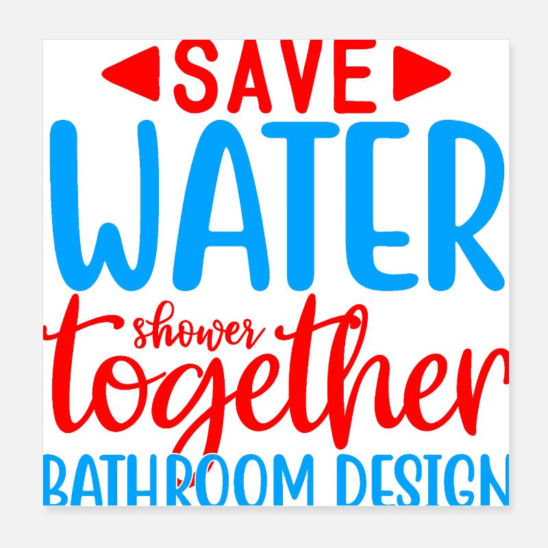 Badezimmer Humor Duschset Poster 20x20 cm