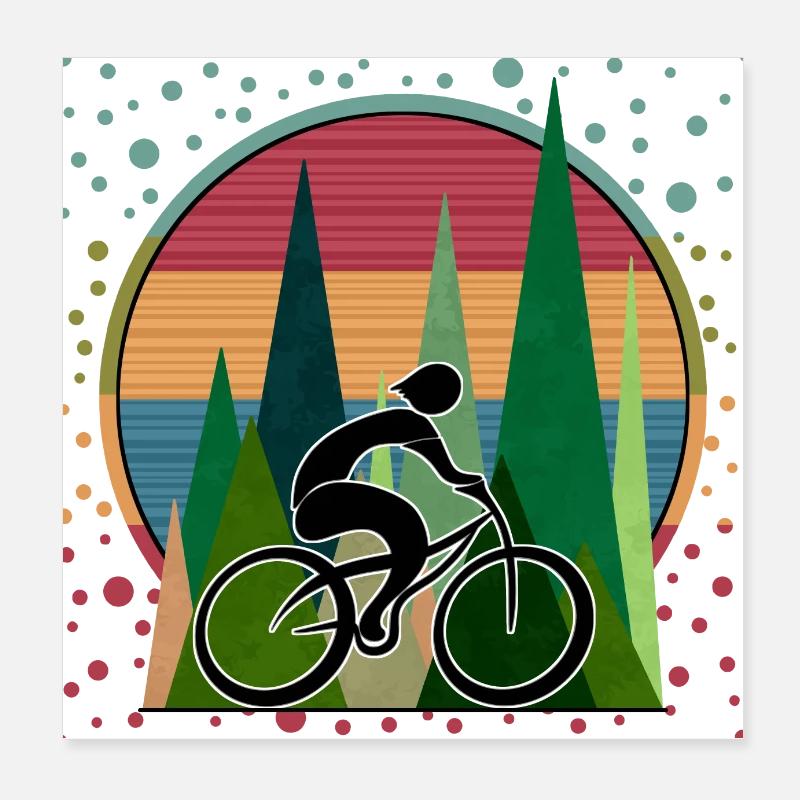 Cycliste Poster 20 x 20 cm