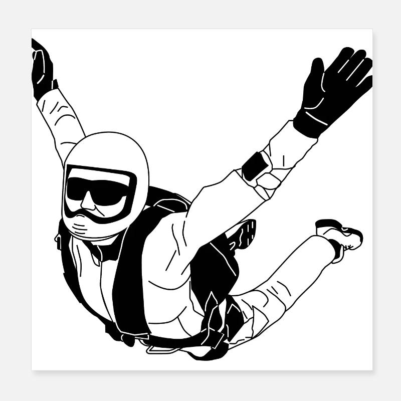 Parachutisme SKYdiving Poster 20 x 20 cm