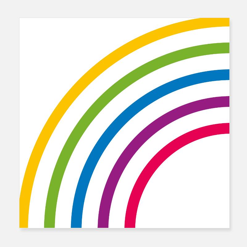 HALF RAINBOW LINES Poster 8" x 8" (20x20 cm)