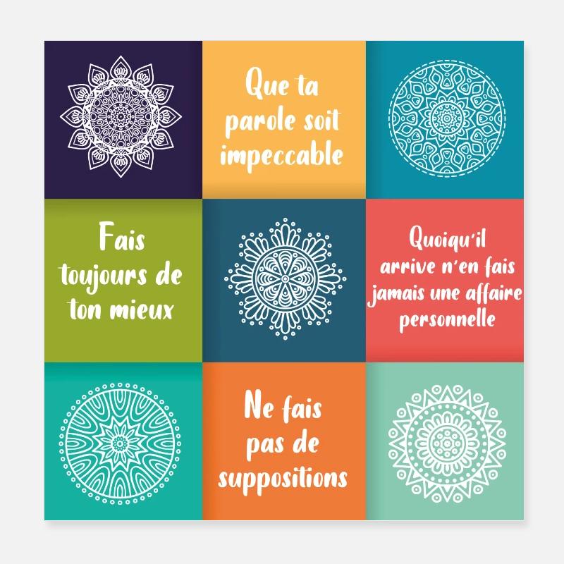 4 ACCORDS TOLTEQUES - Poster 20 x 20 cm - blanc