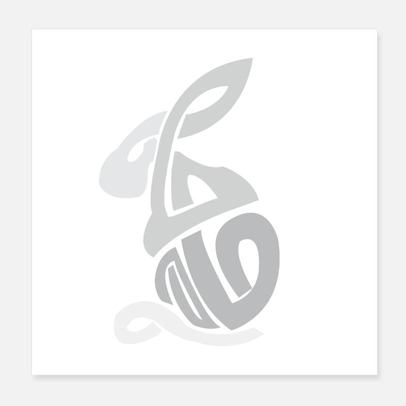 Keltische Symbole Hase Keltischer Knoten Gift Poster 20x20 cm