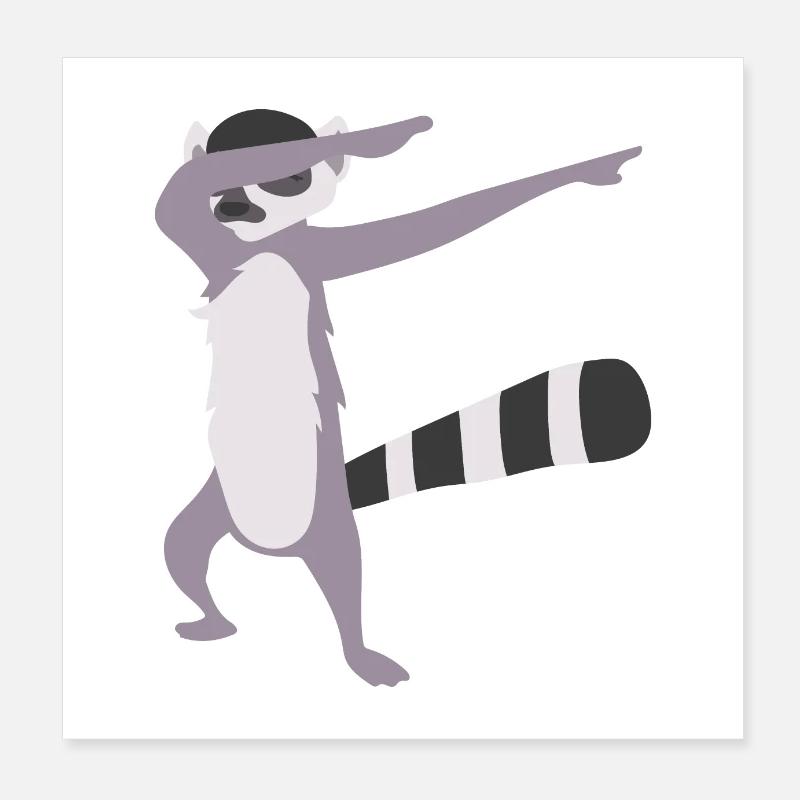 Dabbing Lemur Dab Dancer Lemur Lover Gift Idea Poster 8" x 8" (20x20 cm)