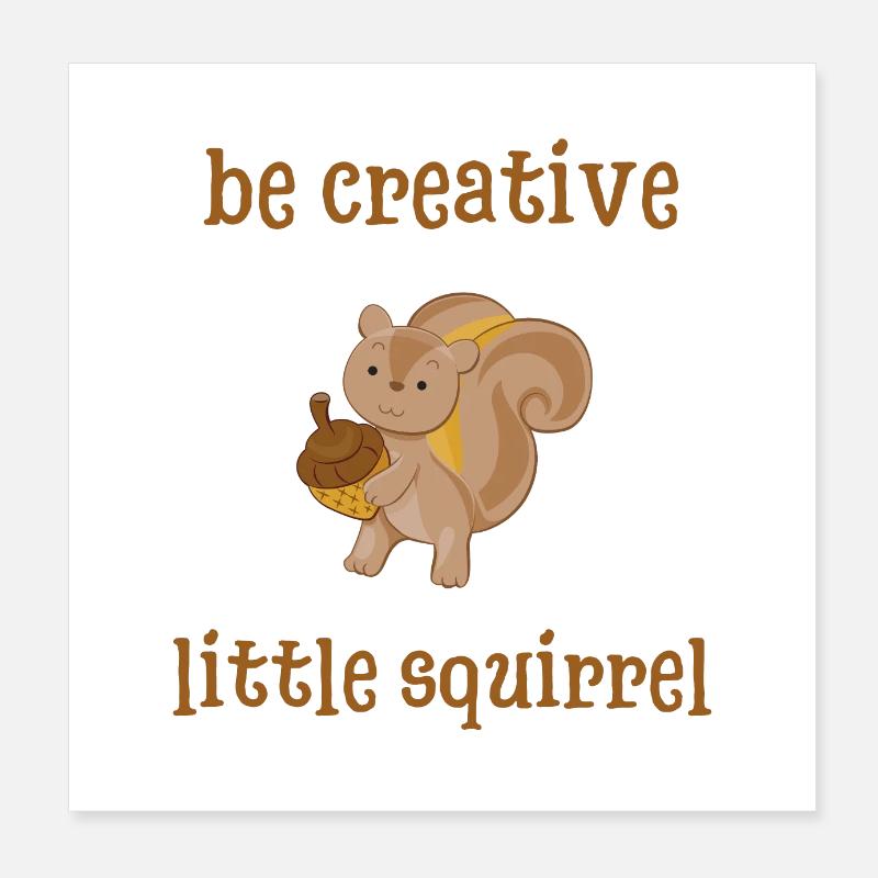 Fairy godmother blessing creative little squirrel Poster 8" x 8" (20x20 cm)