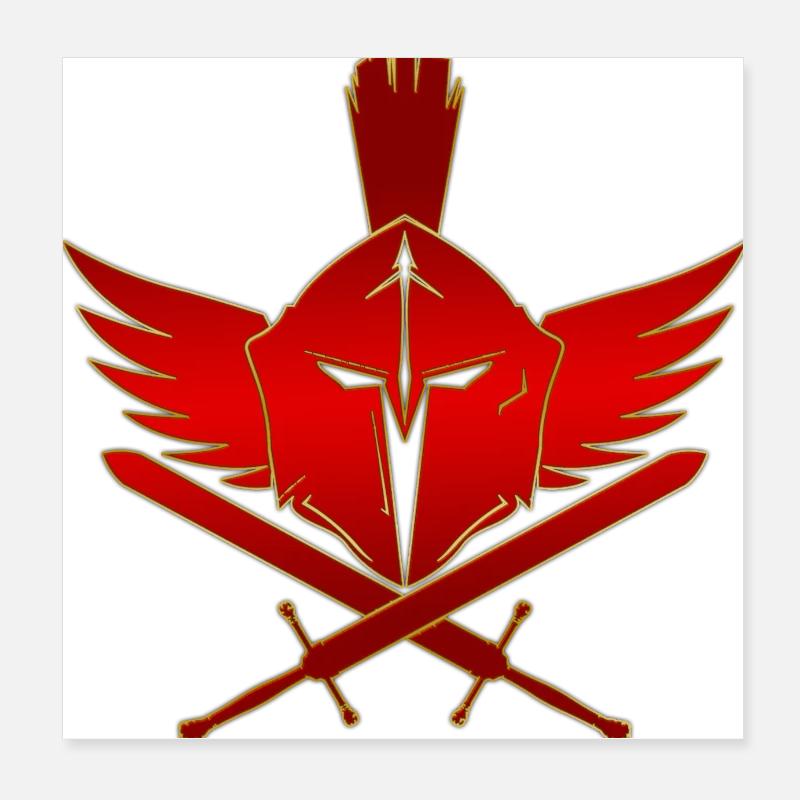 Spartaner Helm Poster 20x20 cm