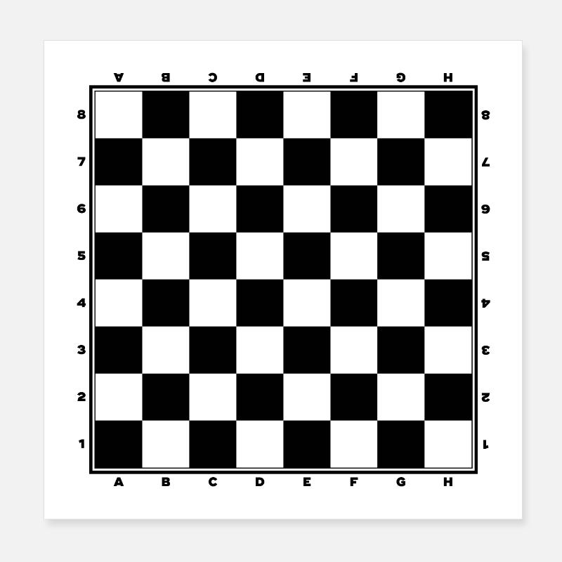JEUX COLLECTION - Échecs noir Poster 20 x 20 cm