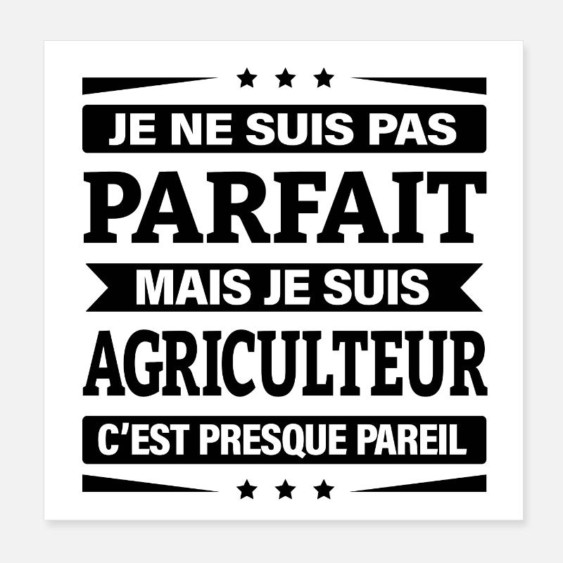 JE SUIS AGRICULTEUR Poster 20 x 20 cm