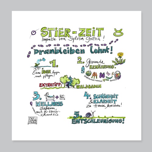 Stier-Zeit - Poster 20x20 cm