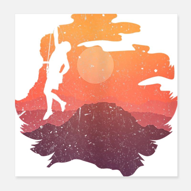 Climbing rock climbing climber Poster 8" x 8" (20x20 cm)