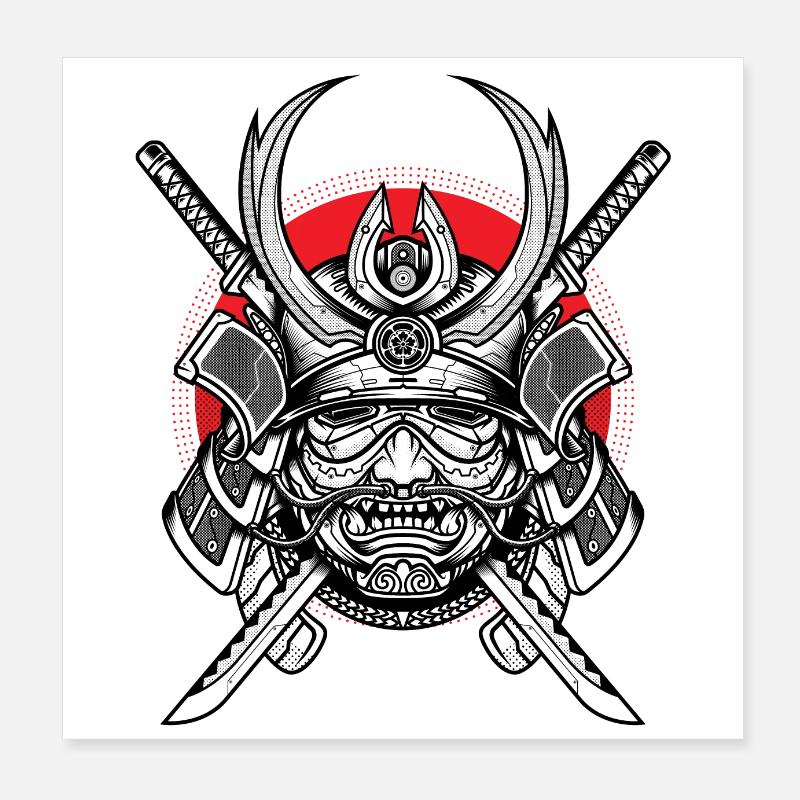 shogun samurai Poster 8" x 8" (20x20 cm)