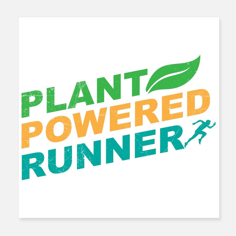 Plant Powered Runner Jogger Drôle idée de cadeau Poster 20 x 20 cm