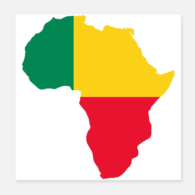 Fahne von Benin Poster 20x20 cm