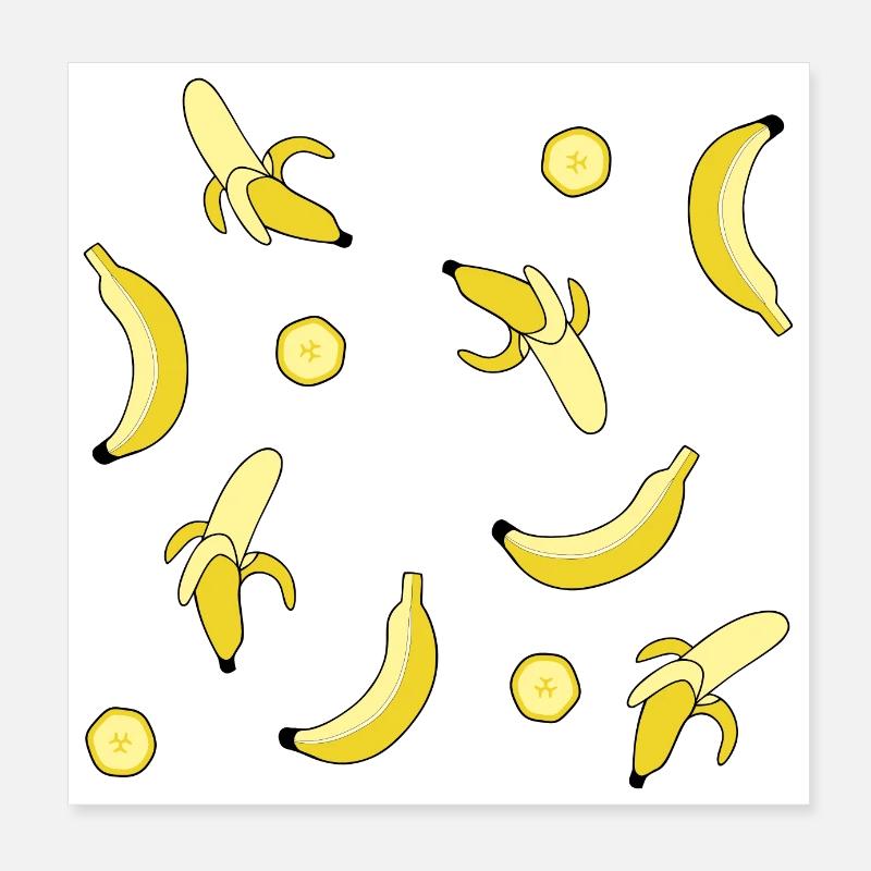 delicious appetizing banana pattern Poster 8" x 8" (20x20 cm)