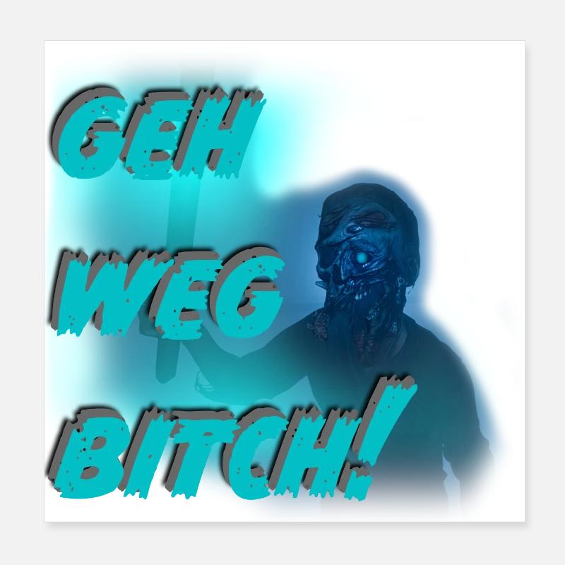 Geh weg Poster 20x20 cm