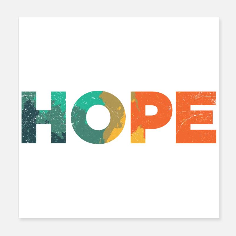 HOPE Pray Pray Inspirational Quotes Idée cadeau Poster 20 x 20 cm