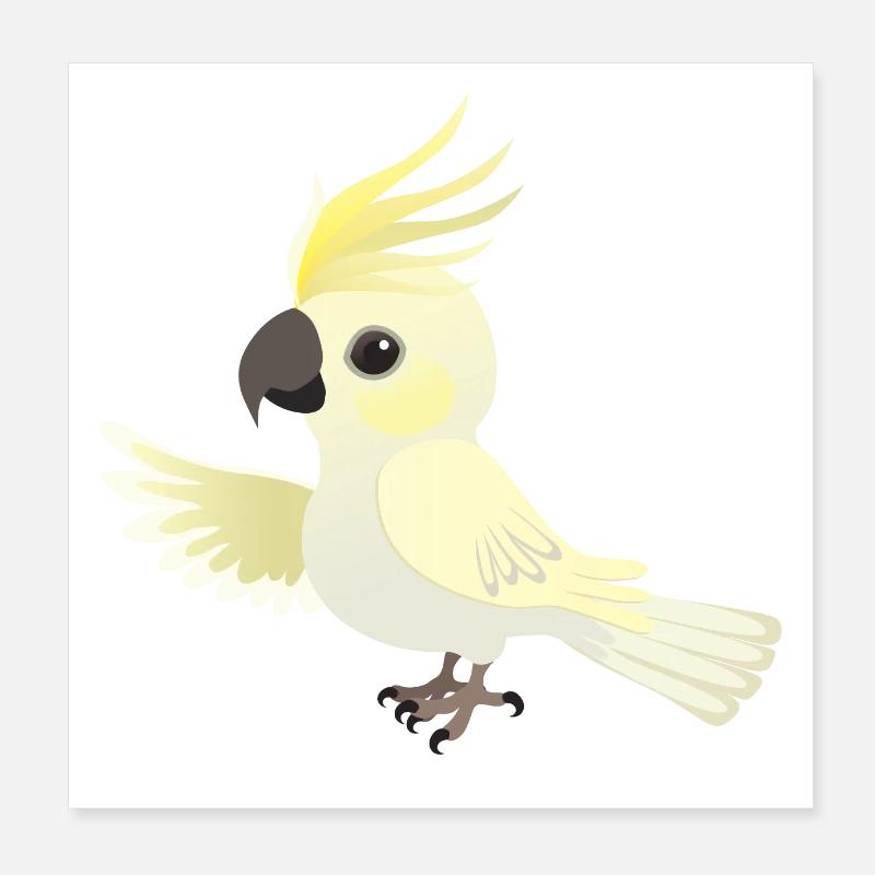 Funny big yellow-crested cockatoo Poster 8" x 8" (20x20 cm)