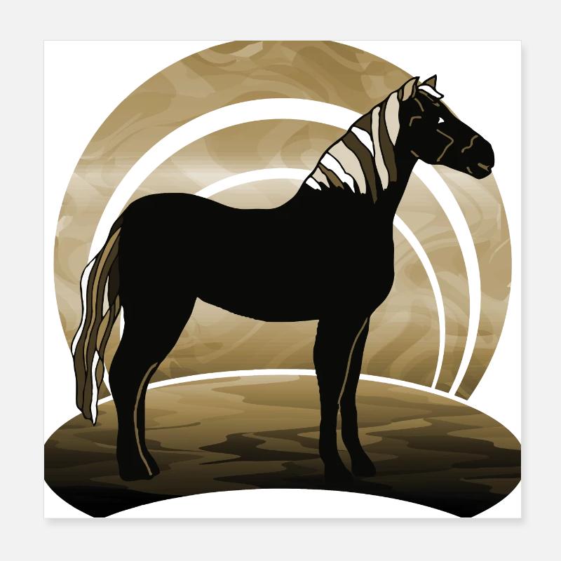 cheval Poster 20 x 20 cm